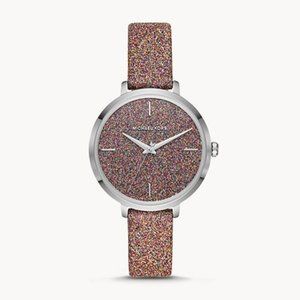 **SOLD** NWT Michael Kors Glitter Leather Watch